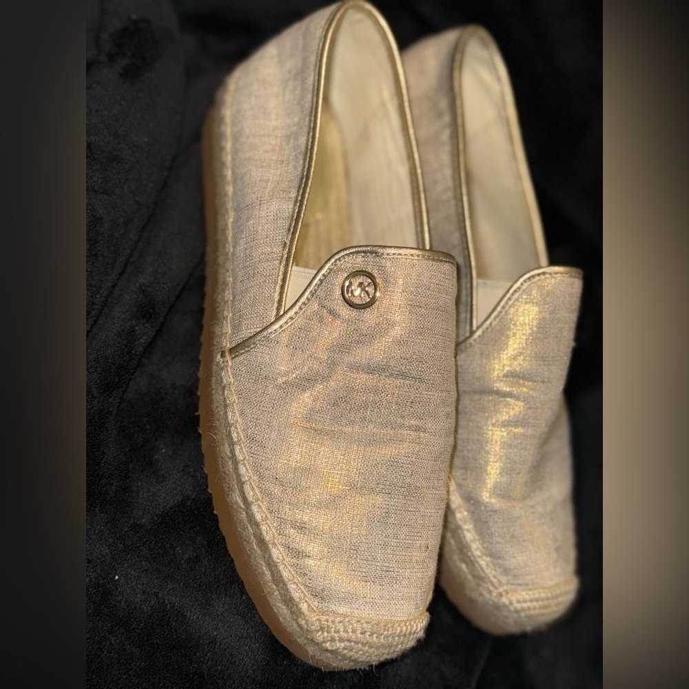 MICHAEL Michael Kors Gold Espadrilles with Shimmer Finish